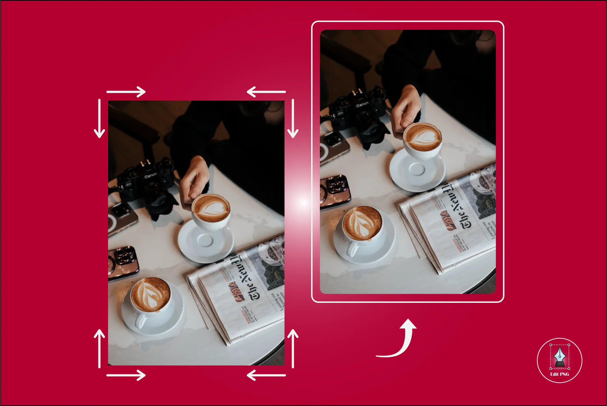 أداة تعديل زاوية الصورة الأربعة سهلة الاستخدام